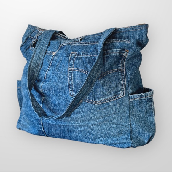 ♻️Upcycle Jean Tote Should Bag - Picture 4 of 6